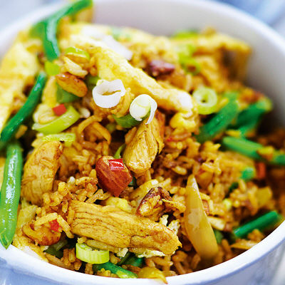 Enkel nasi goreng med kyckling