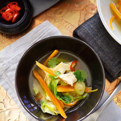 Asiatisk kycklingsoppa
