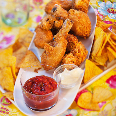 Friterade kycklingben