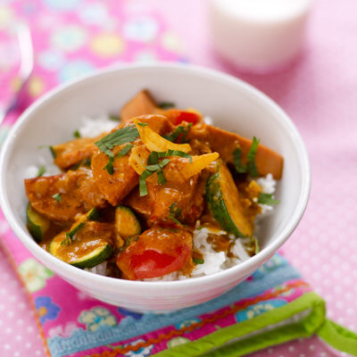 Indisk curry med falukorv