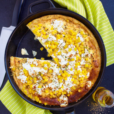 Frittata med majs och fetaost