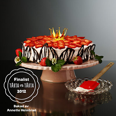Passionsfrukt- och jordgubbs-cheesecake