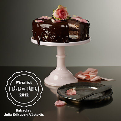 Chokladtårta med prosecco och jordgubbsmousse