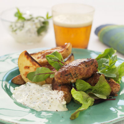 Färsjärpar med tzatziki och klyftpotatis