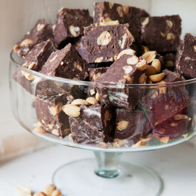 Chokladfudge med jordnötter