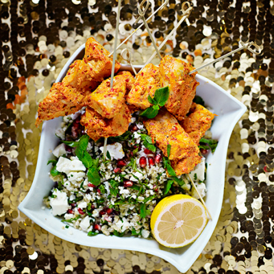 Kycklingspett med bulgursallad