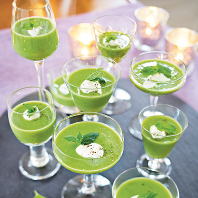 Grön ärtsoppa med mynta