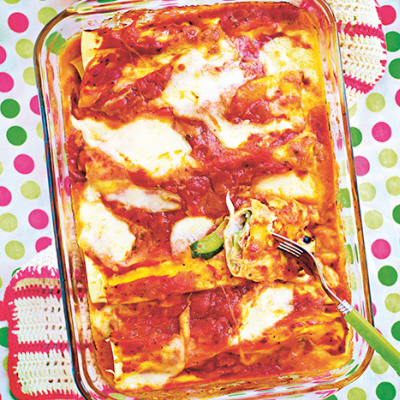 Cannelloni med zucchini och skinka