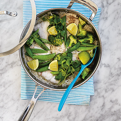 Rödspätta med grönt och asiatisk smak