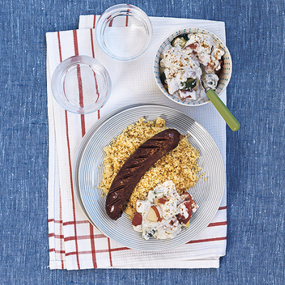 Lammkorv med couscous och raita