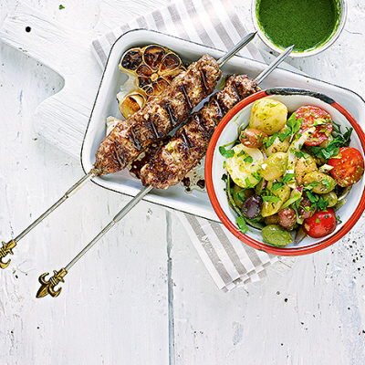 Grillspett med potatissallad