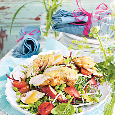 Sommarsallad med grillad kyckling
