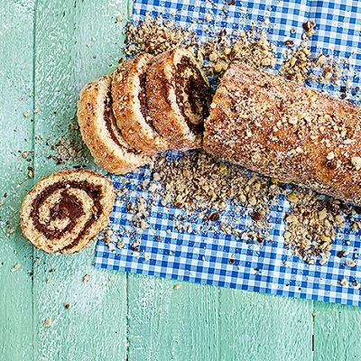 Rulltårta med banan och Nutella