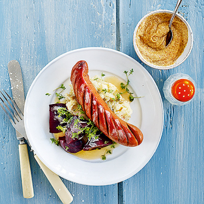 Frukostkorv med Luddes potatisstomp och rödbetor med brynt smör