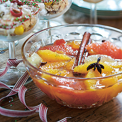 Citrussallad med julig sockerlag