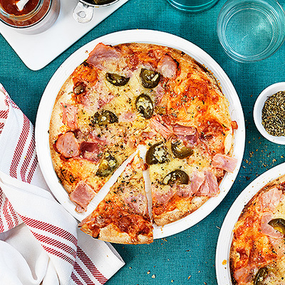 Mexikansk pizza på julskinka
