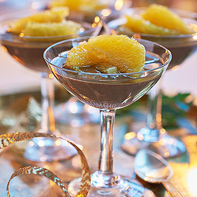 Chokladpannacotta med mörk rom