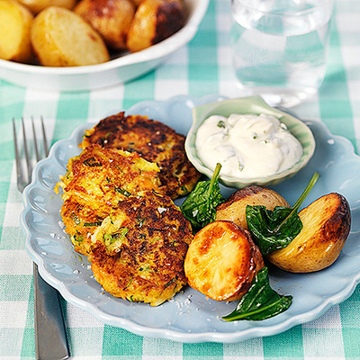 Halloumibiffar med rostad potatis