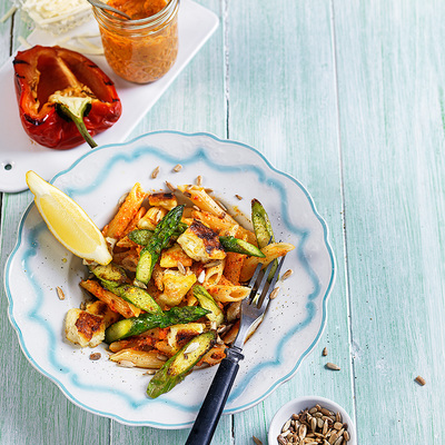 Pasta med halloumi