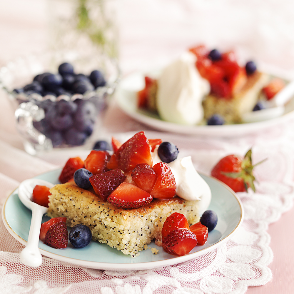 Citronkaka med vallmofrö