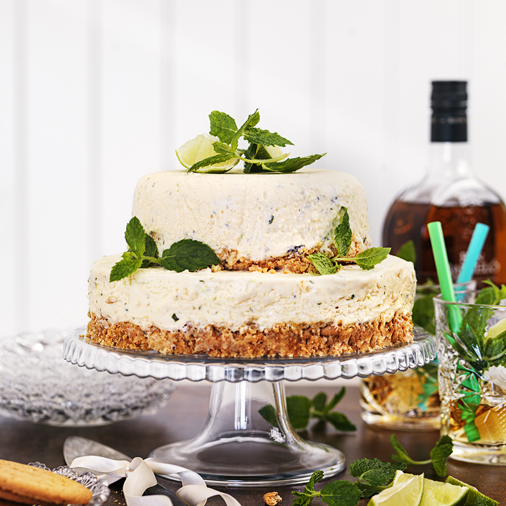 Frozen cheesecake med lime och mynta