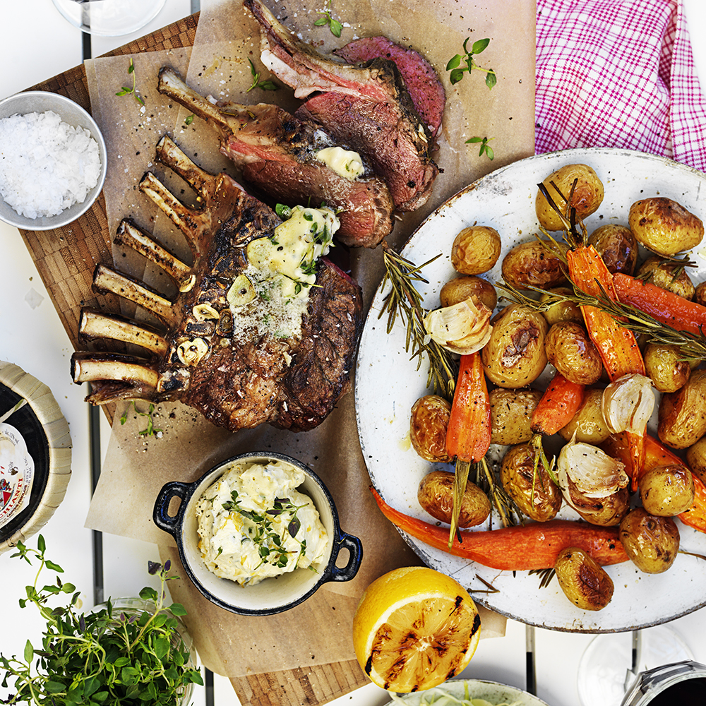 Grillade lammracks med rostad potatis