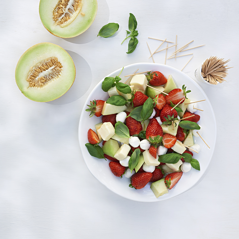 Plockfat med melon och ost