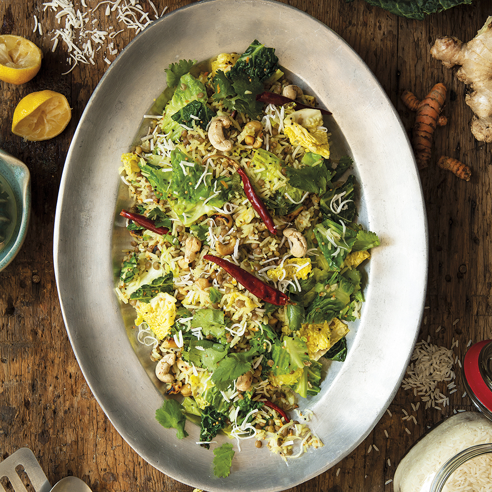 Citronris med savojkål och kokos