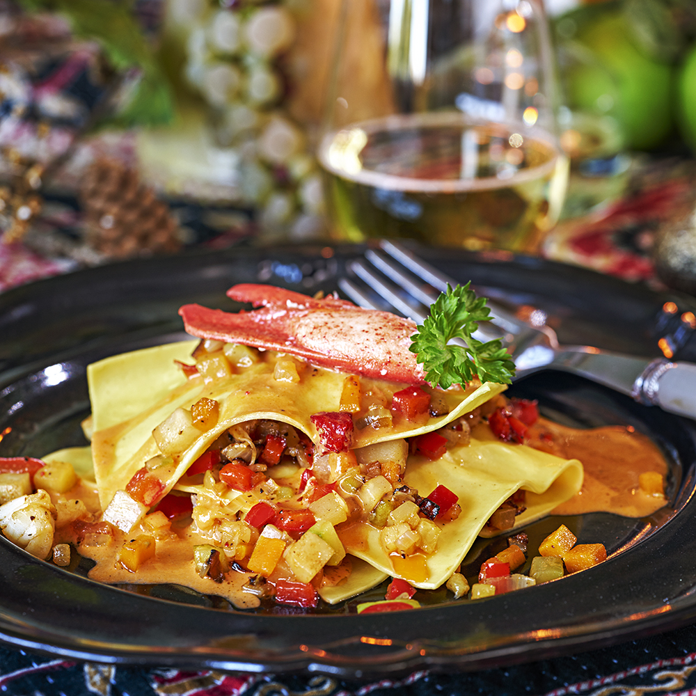Öppen hummerlasagne