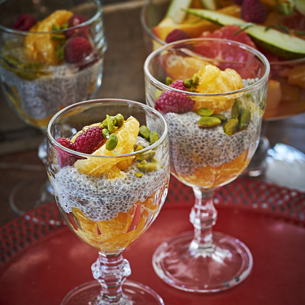 Chia med julig topping