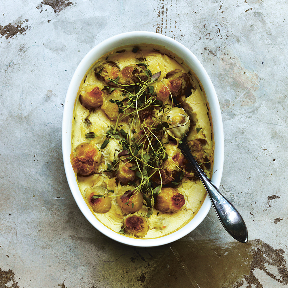 Brysselkålsgratäng med timjan