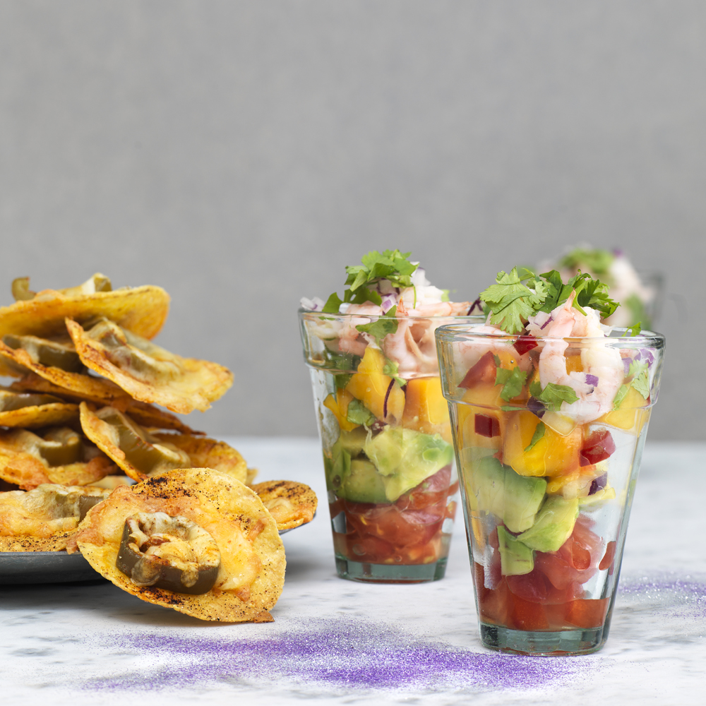 Mexikansk räksallad i glas