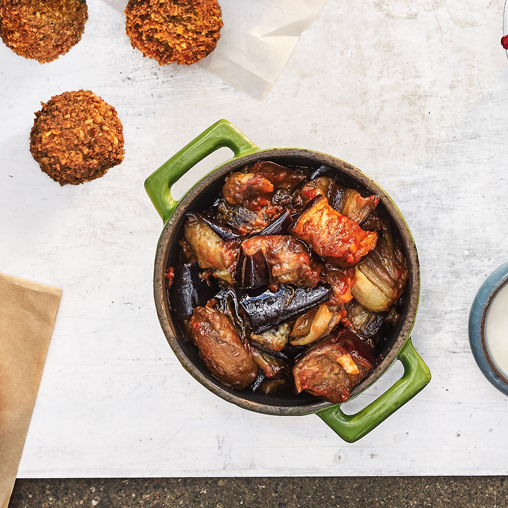Falafelbarens friterade aubergine