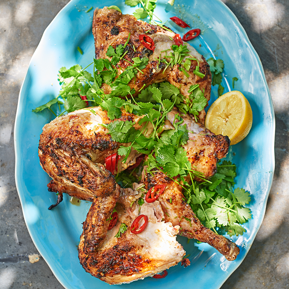 Helgrillad kyckling med citongräsrub