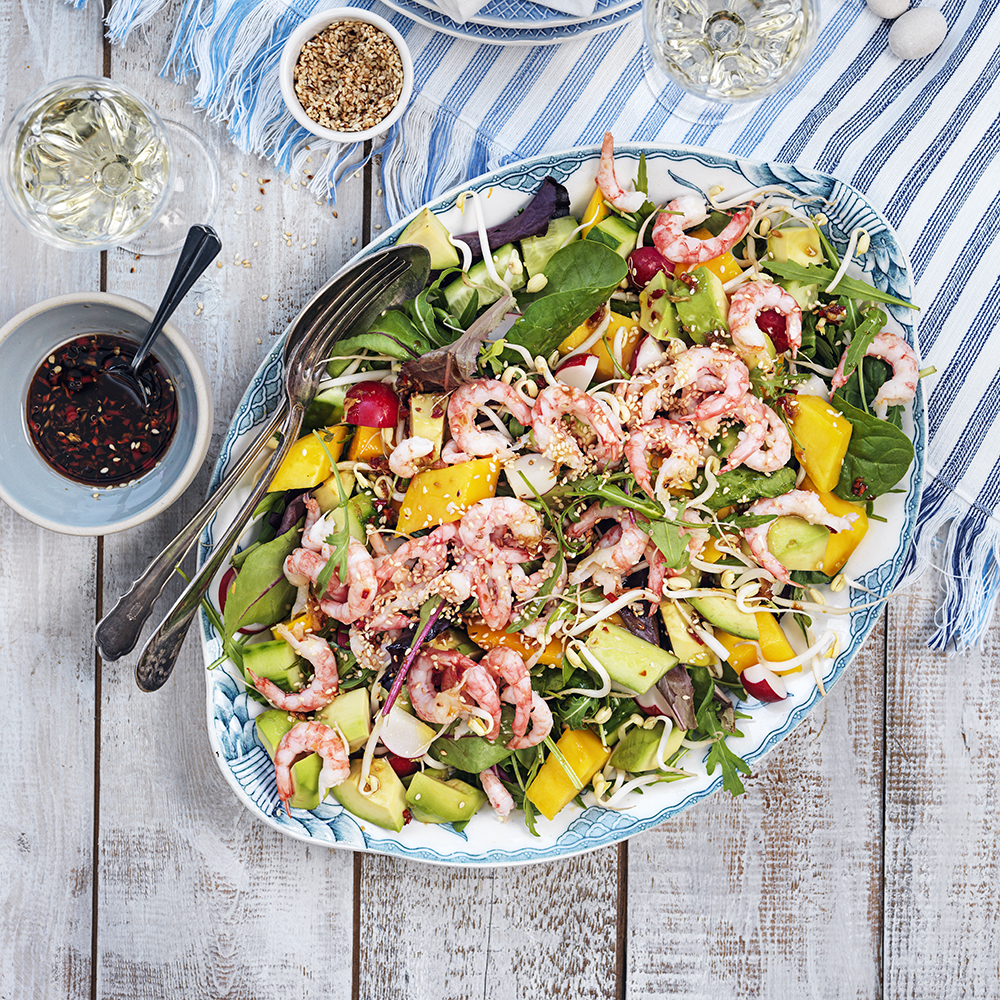 Räksallad med japansk dressing