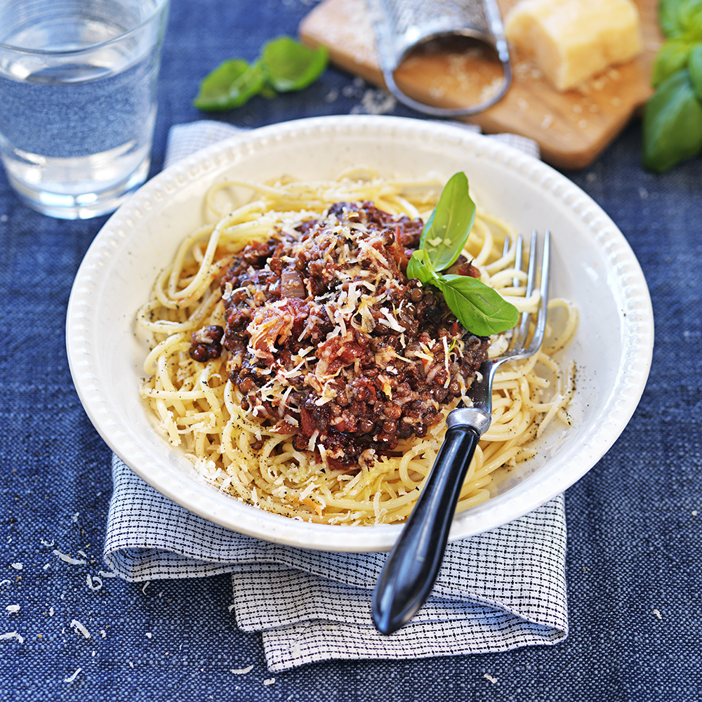 Belugabolognese med soltorkade tomater