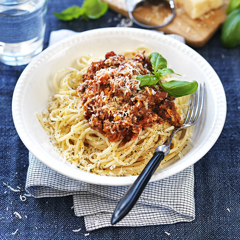 Bolognese med sötpotatis