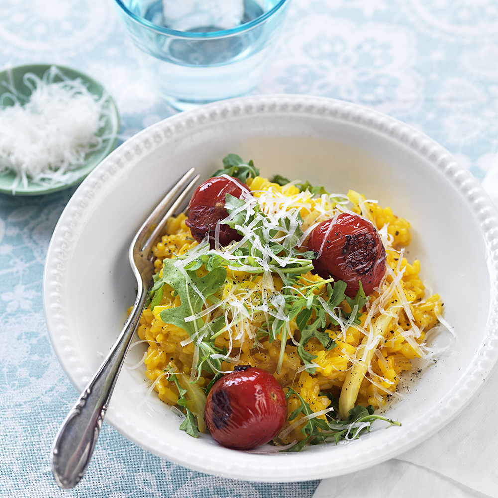 Saffransrisotto med tomater och fänkål