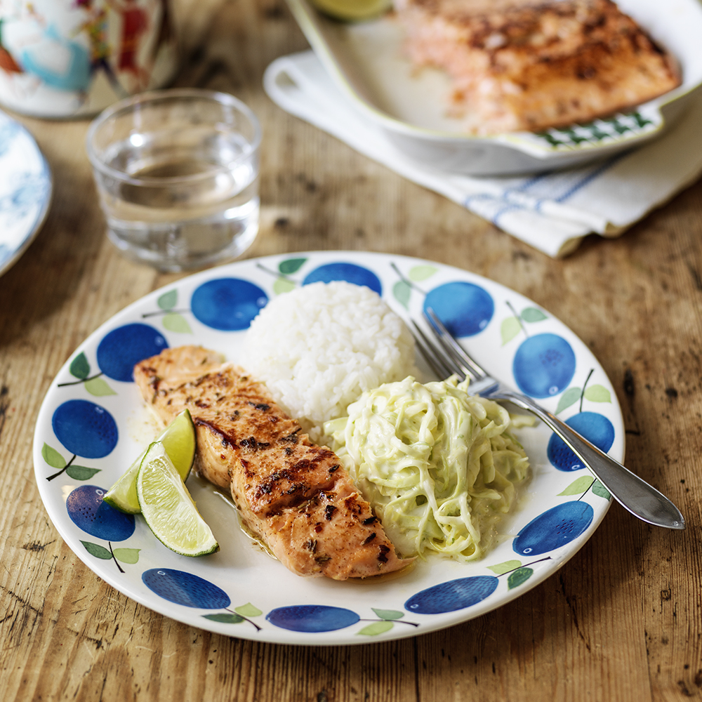 Laxsida med Coleslaw