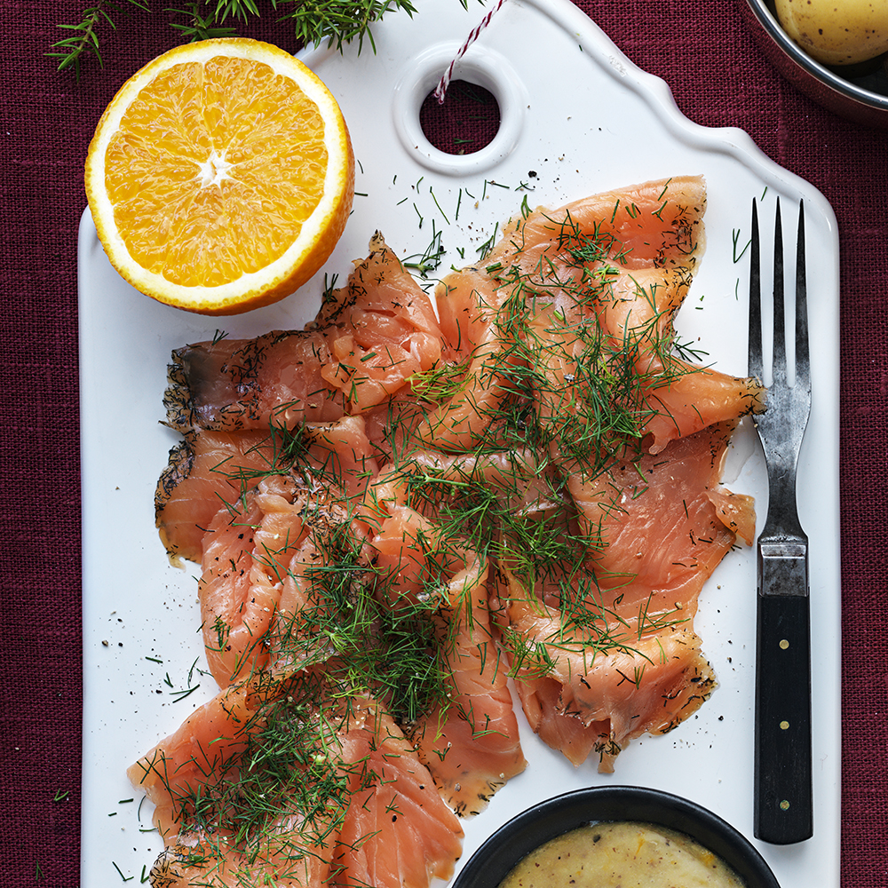 Gravlaxsås med 3 olika smaker