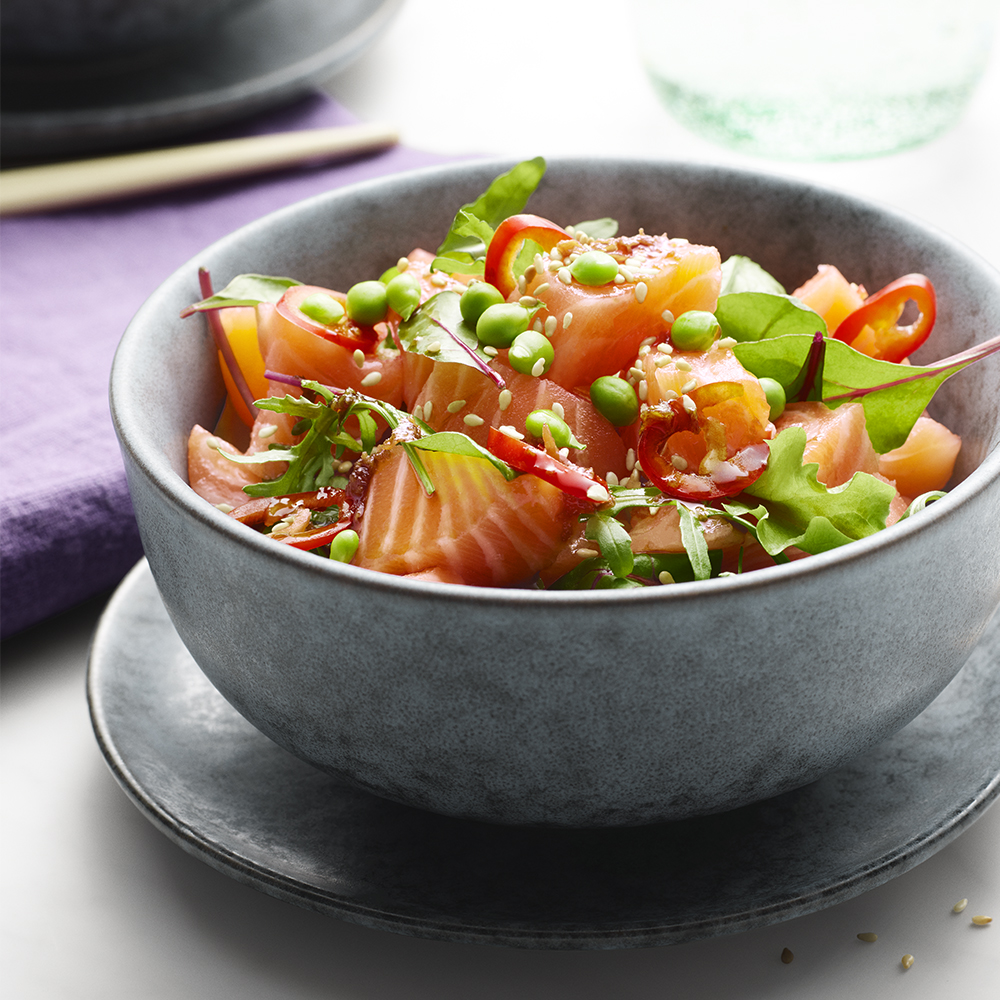 Sashimilax med sallad
