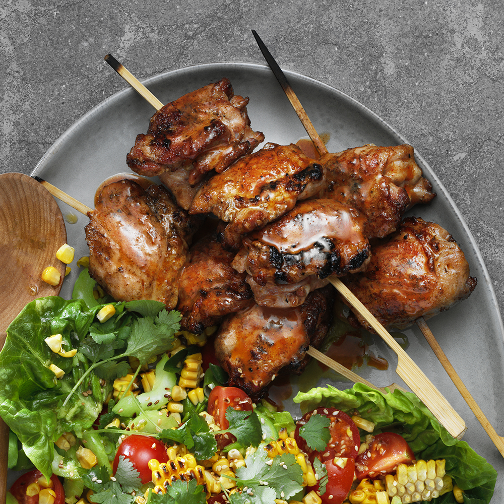 Kyckling med grillad majssallad