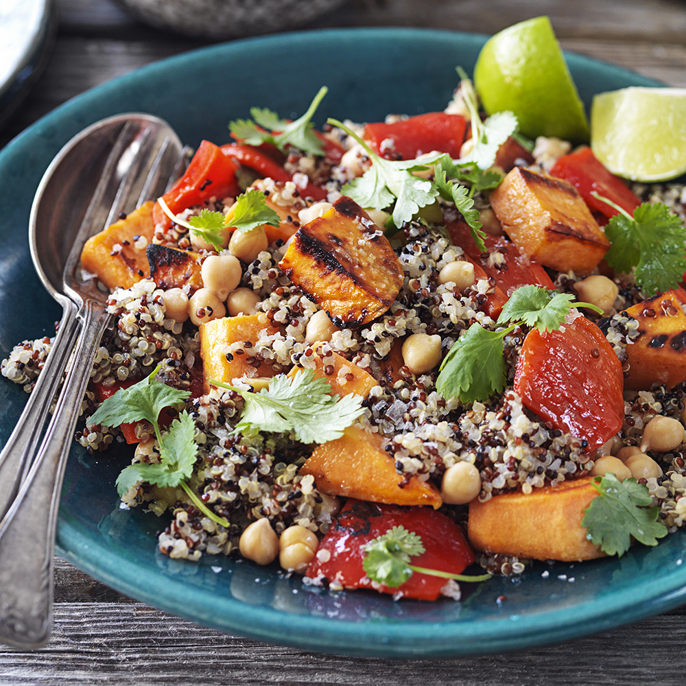Quinoa med sötpotatis och koriander