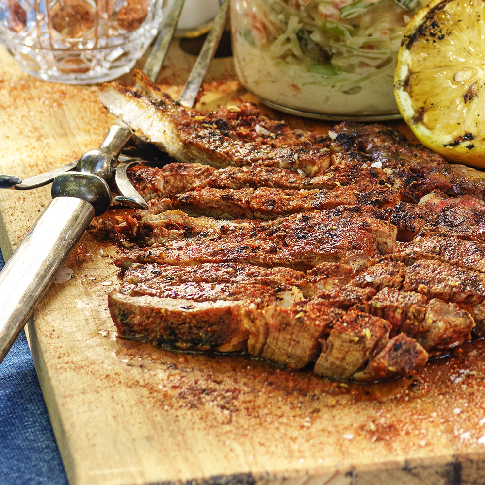 Grillad entrecôte med bbq-rub