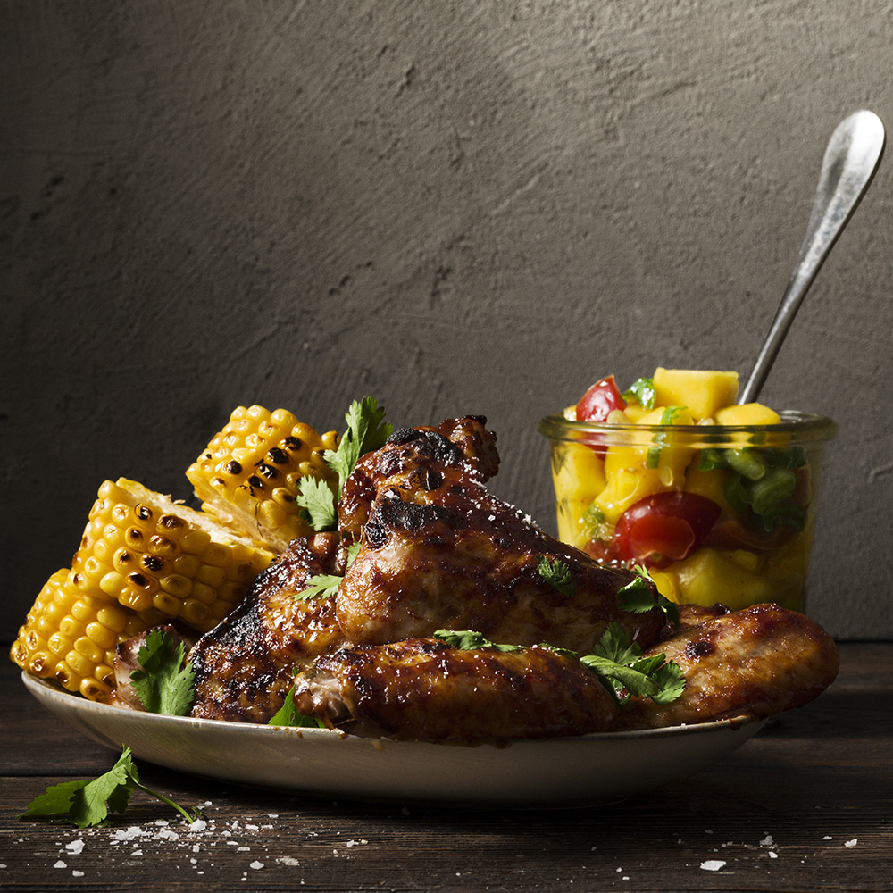 Kycklingvingar med mangosalsa
