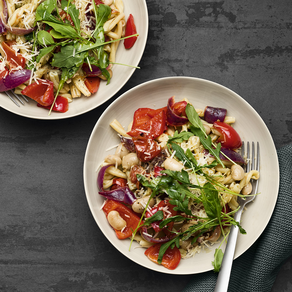 Pasta med medelhavsbönor