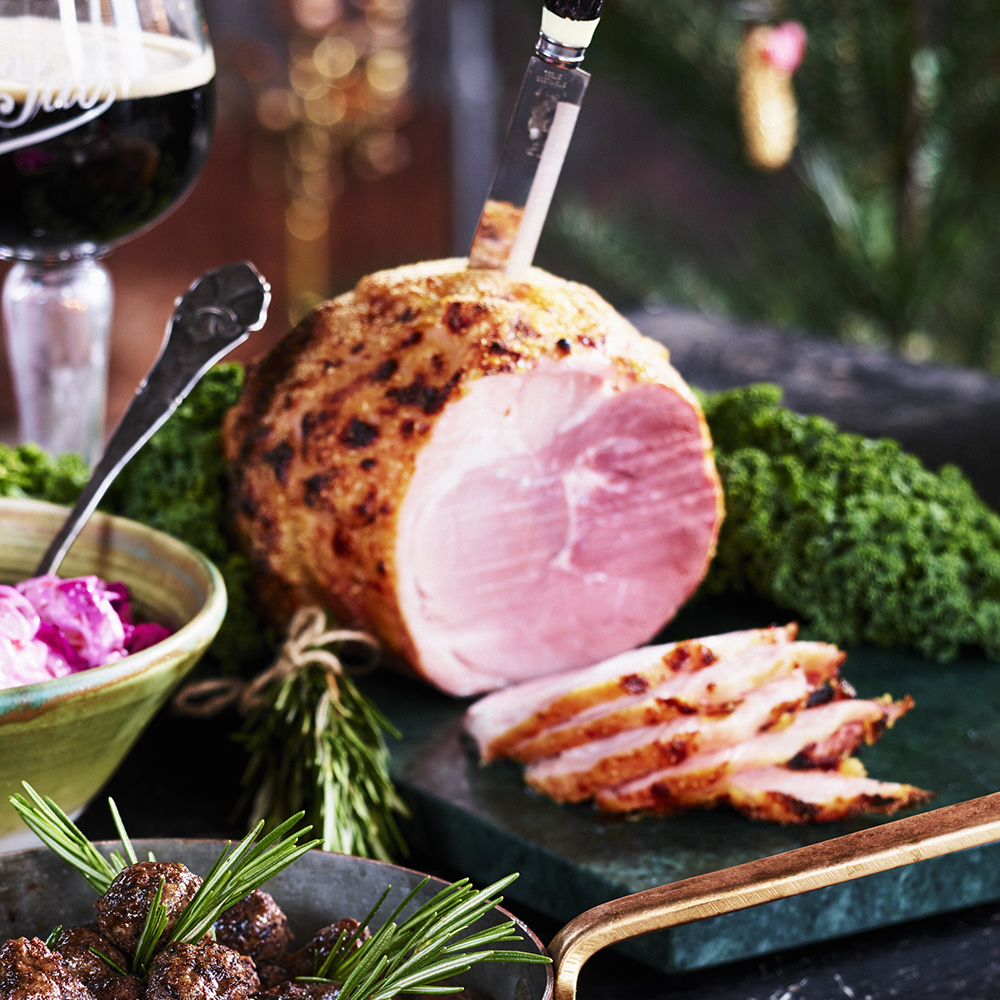 Ingefärsgriljerad julskinka