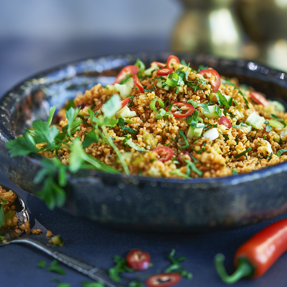 Bulgursallad med mynta och chili