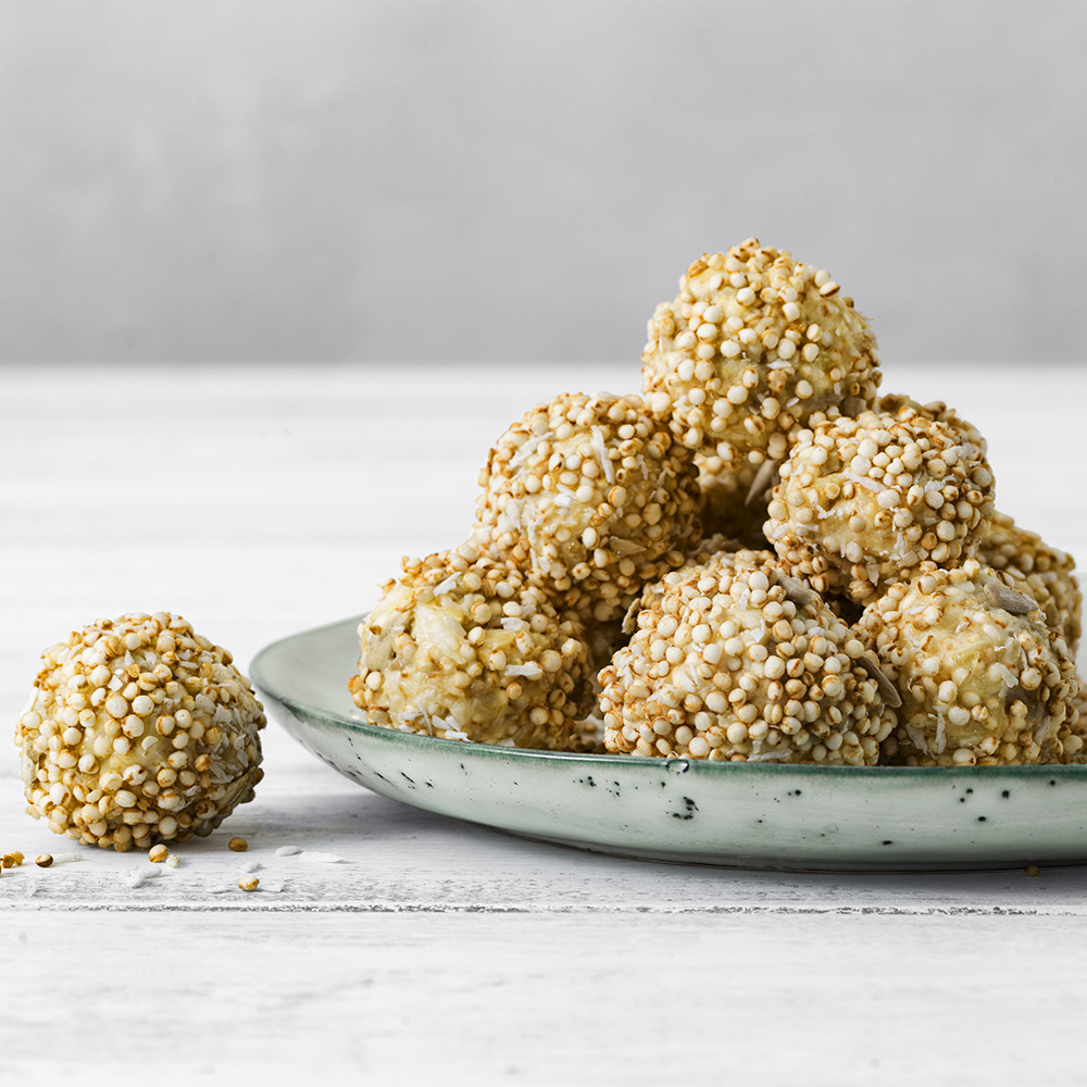 Vita chokladbollar med citrongräs