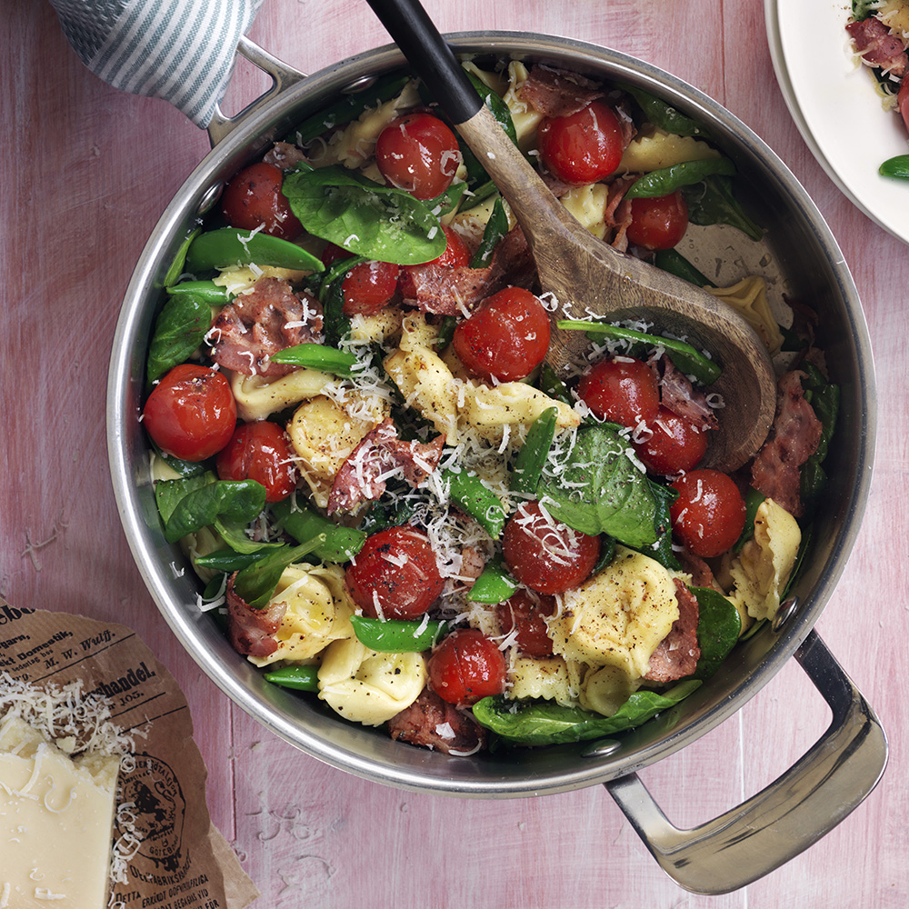 Färsk pasta med bacon